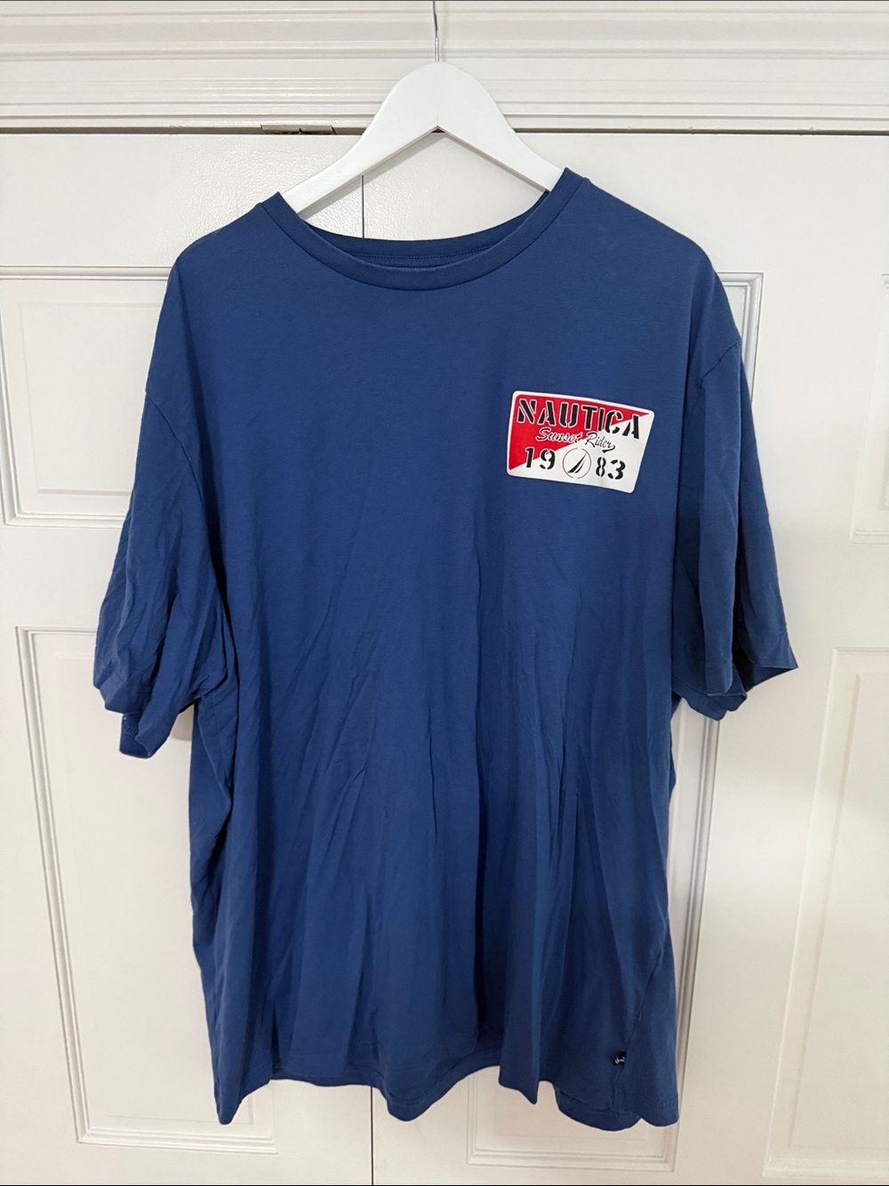 Nautica Short Sleeve Crew Tee with Chest Patch - Blue
